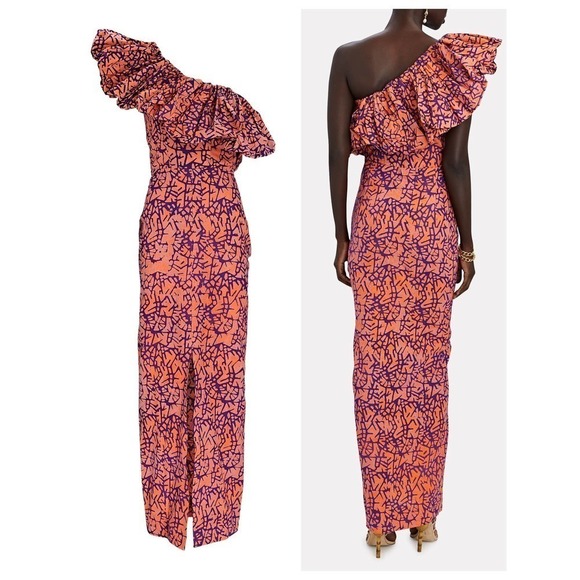 NEW SIKA Uma Printed One-Shoulder Dress (US Size 4   = UK Size 8) - Picture 2 of 8